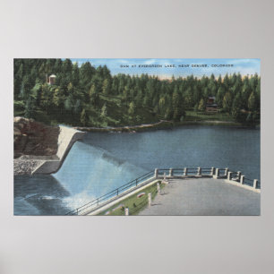 Poster Denver, le Colorado - barrage à la vue à feuillage