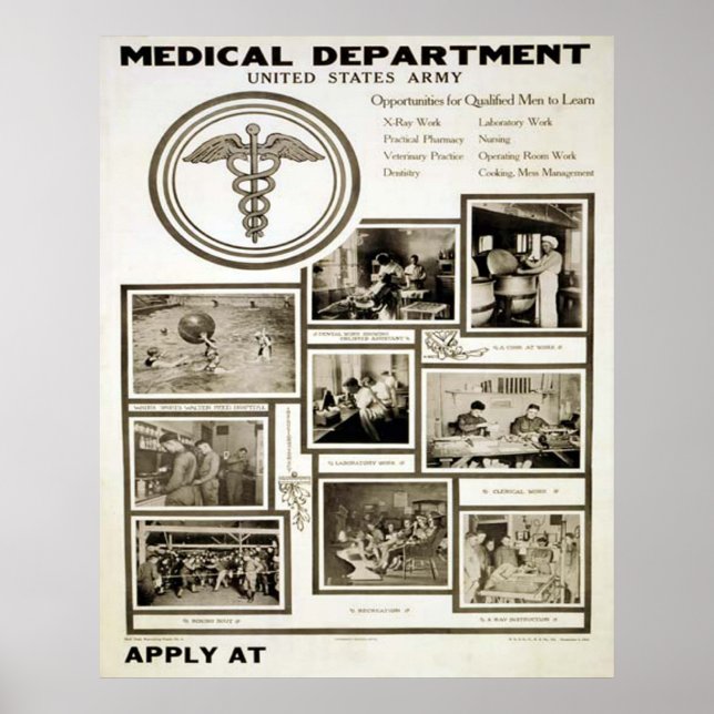 Poster Département Médicale de l'armée américaine (Devant)