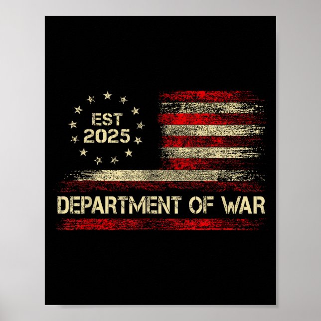 Poster Department Of War Established 2025 Re-established  (Devant)
