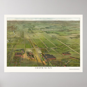 Poster Depew, carte panoramique de NY - 1898