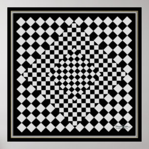 Poster Déplacement de l'image noire et d'argent