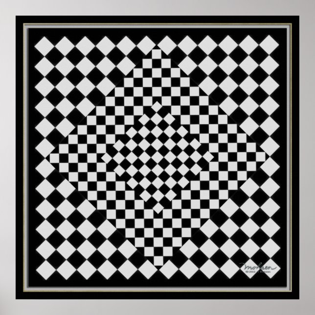 Poster Déplacement de l'image noire et d'argent (Devant)