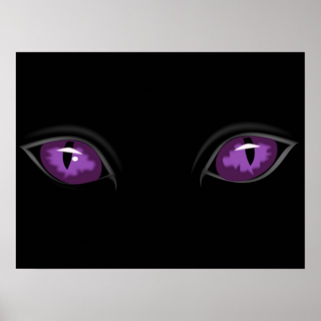 Poster Déplaisant brillant animal ou les yeux de chat fon (Devant)