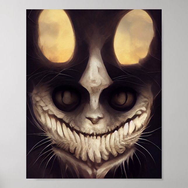 Poster Déplaisant chat éffrayant (Devant)