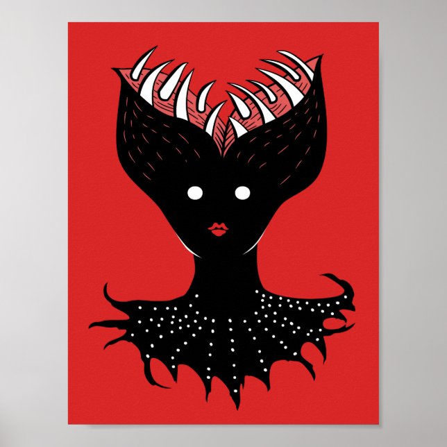 Poster Déplaisant Demon Girl Dark Gothic Caractère Avec D (Devant)
