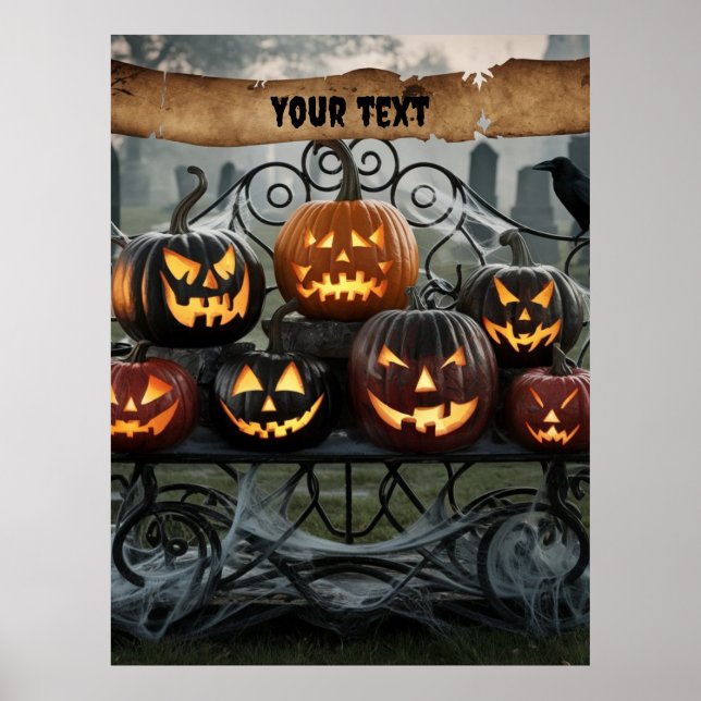 Poster Déplaisant Halloween Jack-o'-Lanterns avec toiles  (Devant)