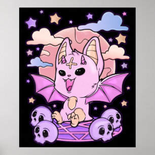 Poster Déplaisant Kawaii Chibi Horreur mignet Déplaisant 