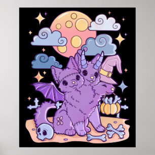 Poster Déplaisant Kawaii Chibi Horreur Pastel Goth