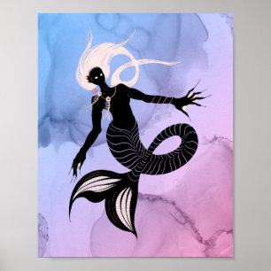 Poster Déplaisante Sirène Imaginaire foncé Monster Goth