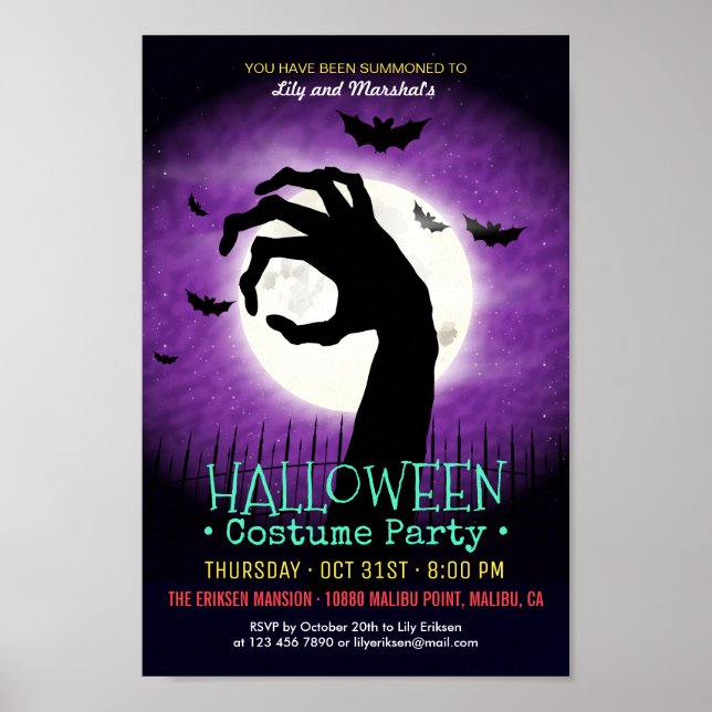Poster Déplaisante soirée costumée Halloween Éffrayante | (Devant)