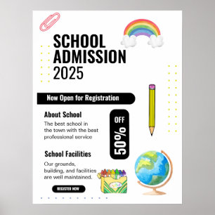 Poster Dépliant d'admission à l'école, Dépliant de promot