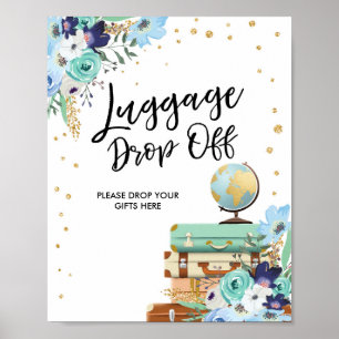 Poster Dépose bagage Désinscrire Douche de voyage Mlle à