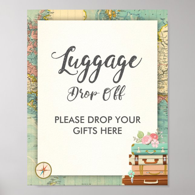 Poster Dépose bagage Désinscrire Douche de voyage Mlle à  (Devant)