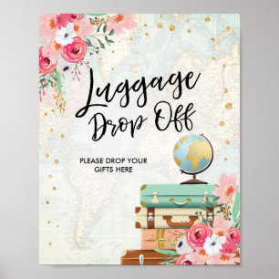 Poster Dépose bagage Désinscrire Douche de voyage Mlle à