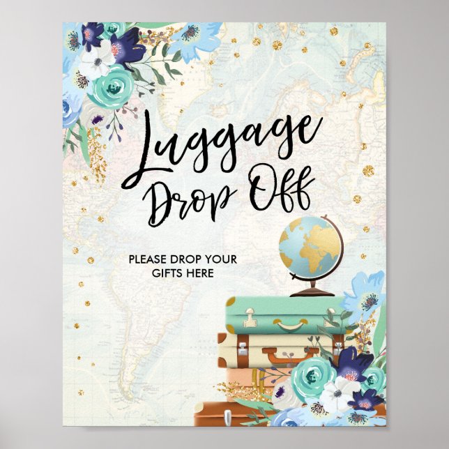 Poster Dépose bagage Désinscrire Douche de voyage Mlle à  (Devant)