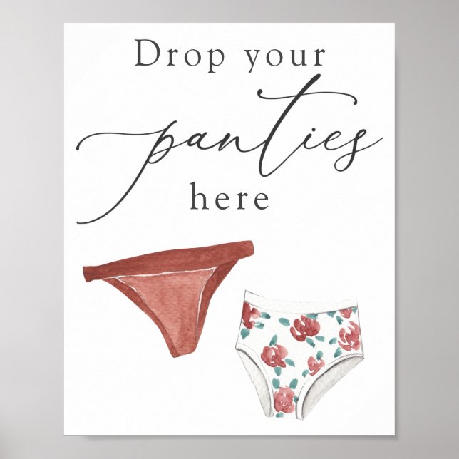 Poster Déposez vos culottes ici Lingerie Douche Signal (Devant)