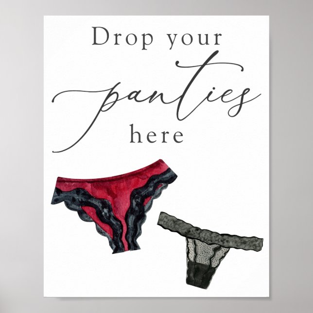 Poster Déposez vos culottes ici Lingerie Douche Signal (Devant)