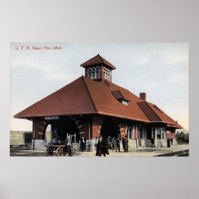 Poster Dépôt ferroviaire G T & R (Devant)