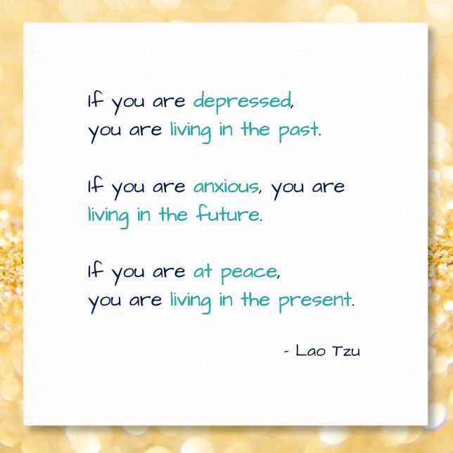 Poster Déprimé anxieux à la paix Zen Vie Citation de vie (Depressed Anxious at Peace Zen Living Life Quote Poster)