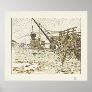 Poster Depuis le Quai de Passy, sous la pluie