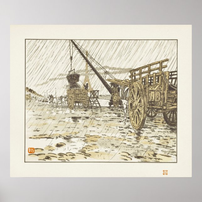 Poster Depuis le Quai de Passy, sous la pluie (Devant)