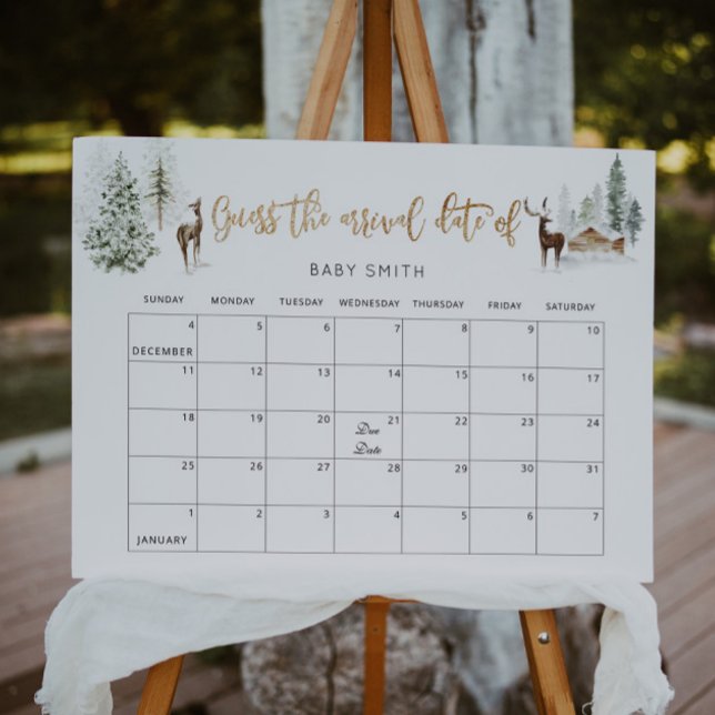 Poster Der d'hiver feuille d'or devinez la date d'échéanc (Créateur téléchargé)