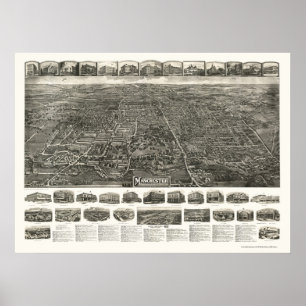 Poster Derby (Manchester), CT Panoramic Map - 1914