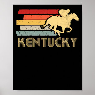 Poster Derby vintage de course de chevaux rétro du Kentuc