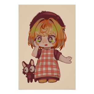Poster Deretjie, fille, chibi, Spakenburg