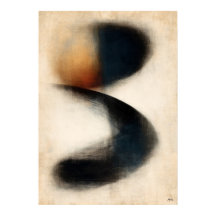 Dérive Indigo Zen Art Abstrait en Sumi Japonais