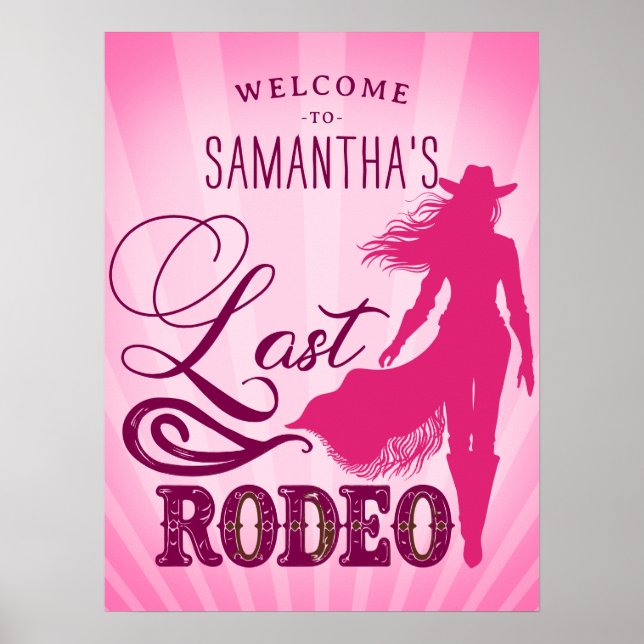 Poster Dernier Rodeo Rose Cowgirl Nash Bash Bach Bienvenu (Devant)