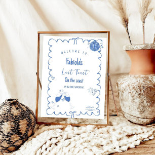 Poster Dernier Toast On the Coast Bachelorette Panneau de