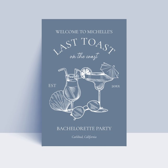 Poster Dernier Toast Sur La Côte Bachelorette Bienvenue (Créateur téléchargé)