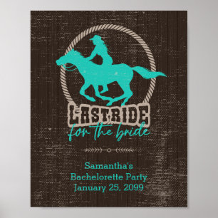 Poster Dernière Marche Turquoise Lumineuse Pour La Mariée