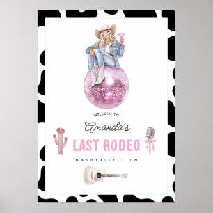 Poster Dernière Rodéo Discothèque Cowgirl Enterrement de
