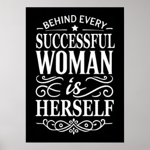 Poster Derrière Chaque Femme Réussie Se Trouve Elle-Même
