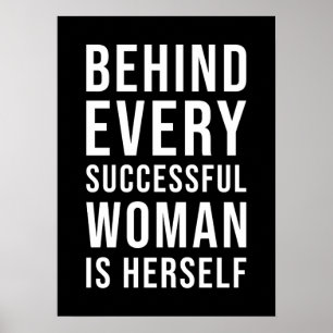Poster Derrière Chaque Femme Réussie Se Trouve Elle-Même