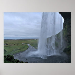 Poster Derrière le Voile de Seljalandsfoss