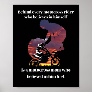 Poster Derrière Motocross Rider Qui Croit En Lui-Même