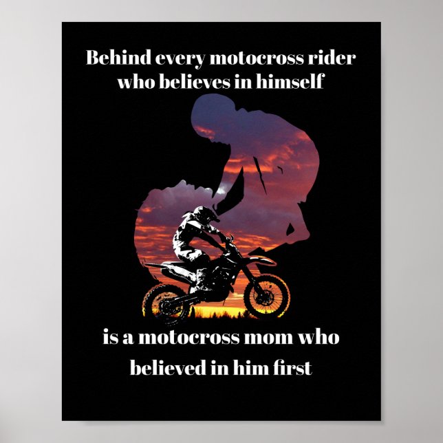Poster Derrière Motocross Rider Qui Croit En Lui-Même (Devant)