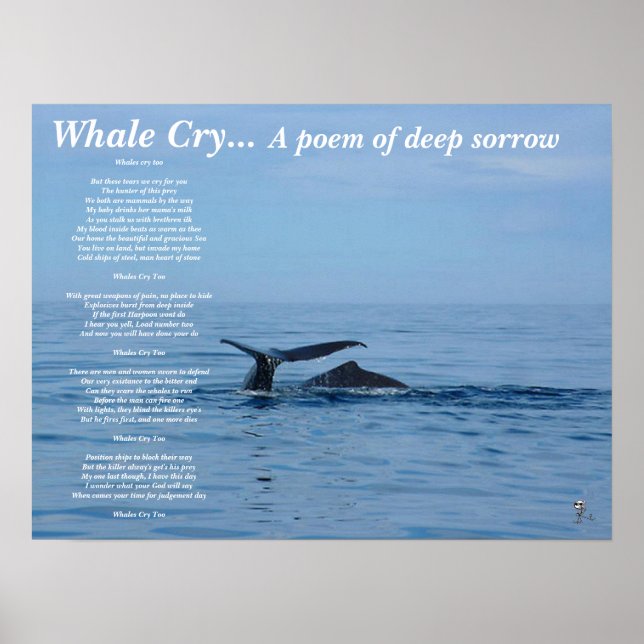 Poster Des baleines pleurent...Un poème de profonde trist (Devant)