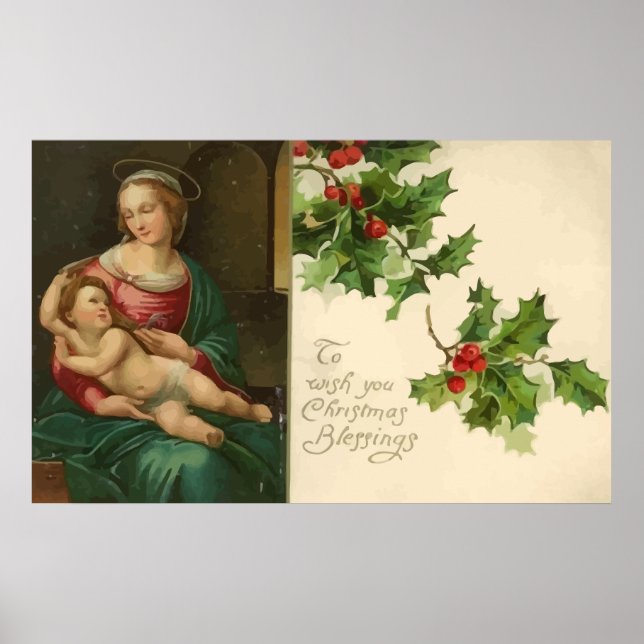 Poster des Bénédictions de Noël vintages (Devant)
