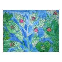 Poster des bogues sur l'aquarelle Feuille