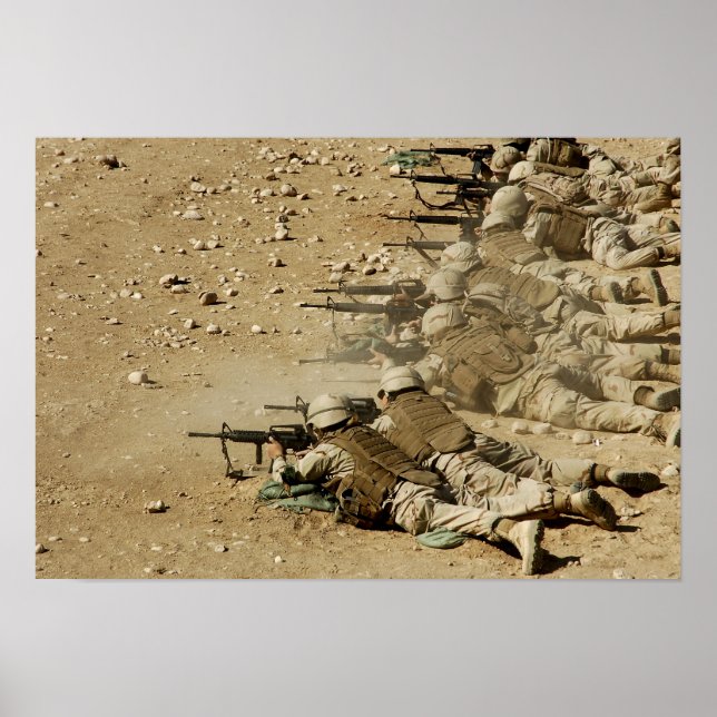 Poster Des carabines M-4 et M-16A2 de la marine américain (Devant)