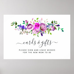 Poster des cartes et cadeaux floraux rose-chaud