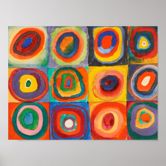 Poster des cercles concentrés Carré Kandinsky (Devant)