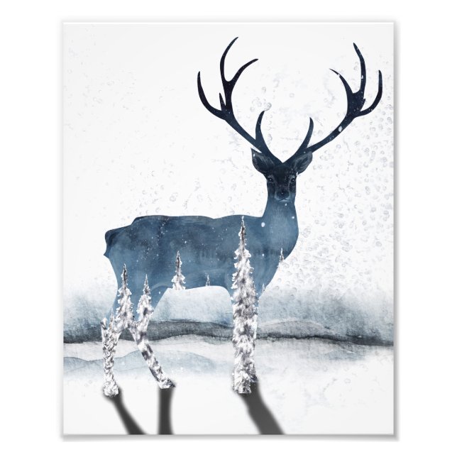 Poster des cerfs de la forêt de Noël (Devant)