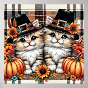 Poster des chats Thanksgiving