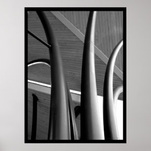 Poster des colonnes en acier (BW)