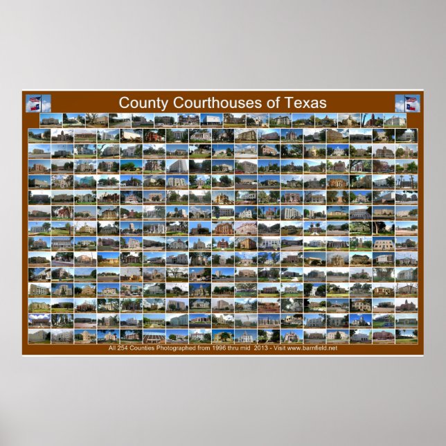 Poster des cours du comté de Texas (brun horizonta (Devant)